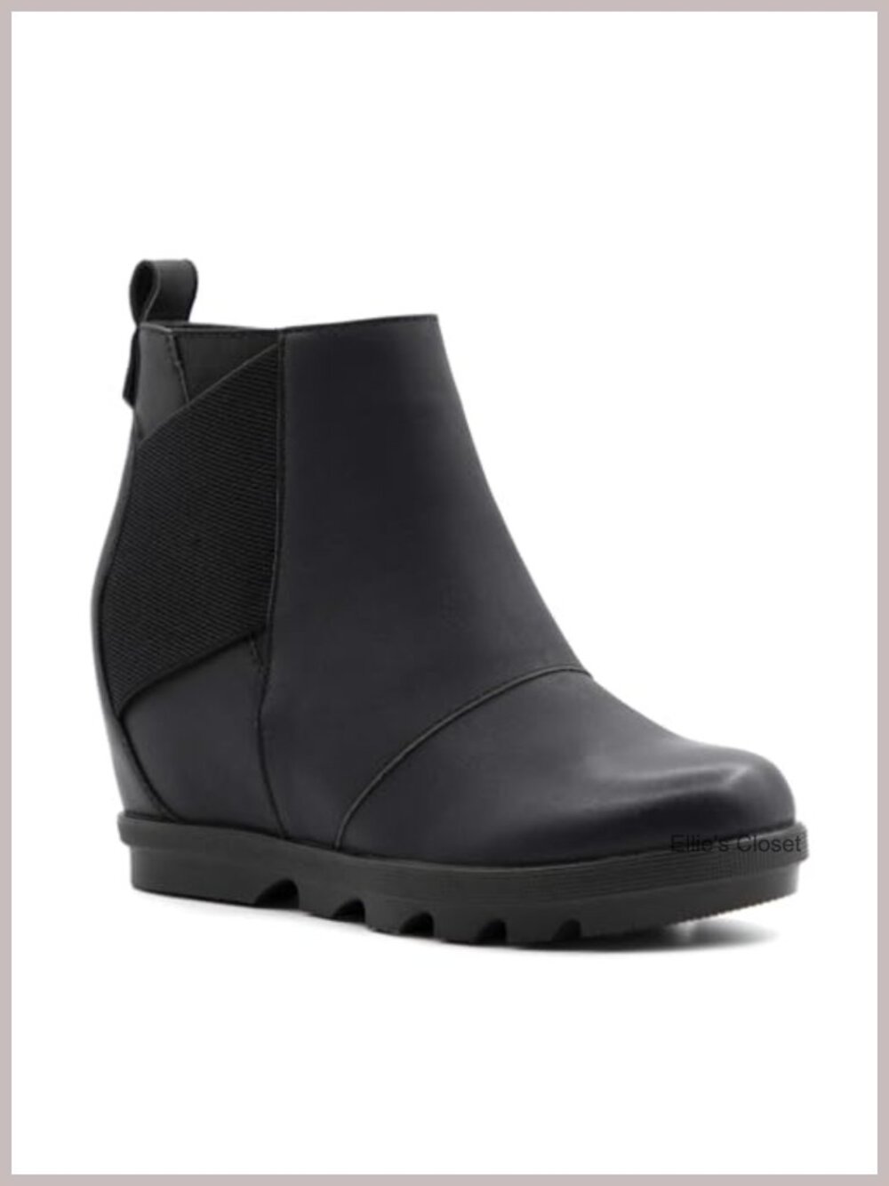 Women's Hidden Wedge Ankle Booties Faux Leather Slip-On